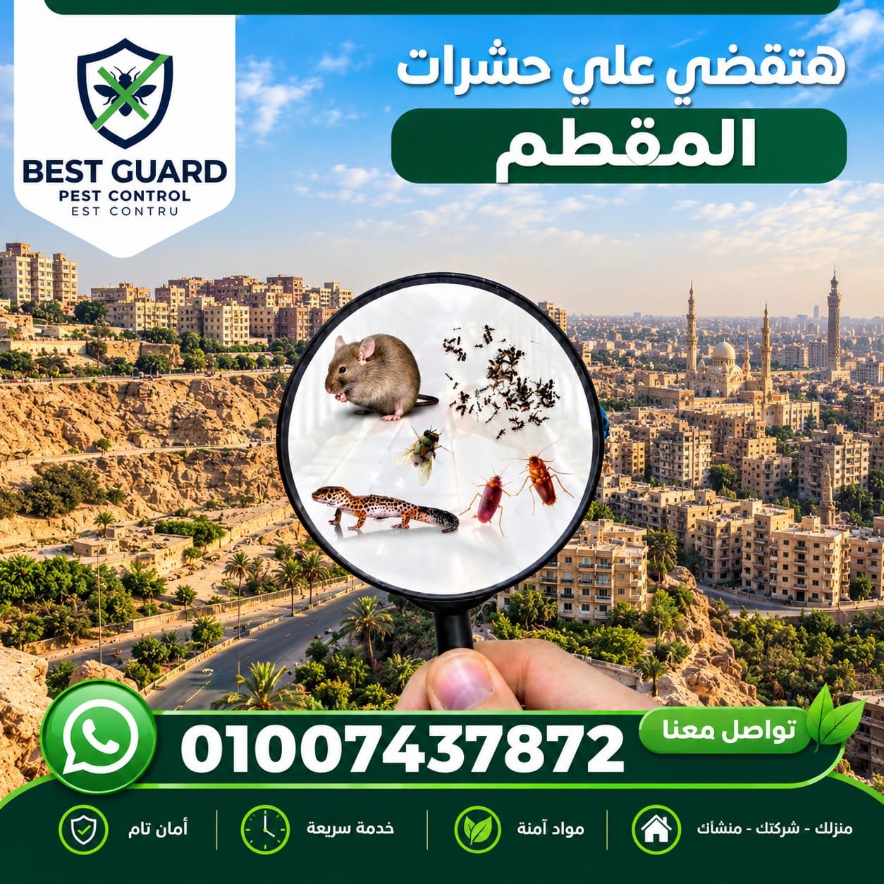 شركة مكافحة حشرات في المقطم والهضبة الوسطى